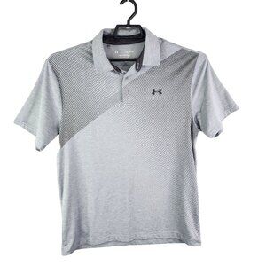 Mens Gray Under Armour The Playoff Polo Shirt Short Sleeve Size L